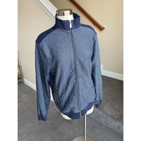 Men's RAINFOREST sheen blue fleece lined casual zip up jacket, size Medium - Picture 1 of 14